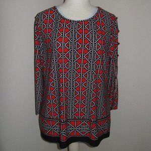 CLEARANCE Women's 3/4 Sleeve Print Top by Investments Size Large NWT-$39.00.
